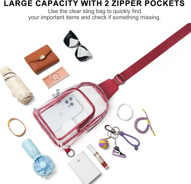 LATMAP Clear Bag for Stadium Events, Clear Purse for Women Stadium Crossbody Bag, Transparent Bag for Concerts Sports - Image 4